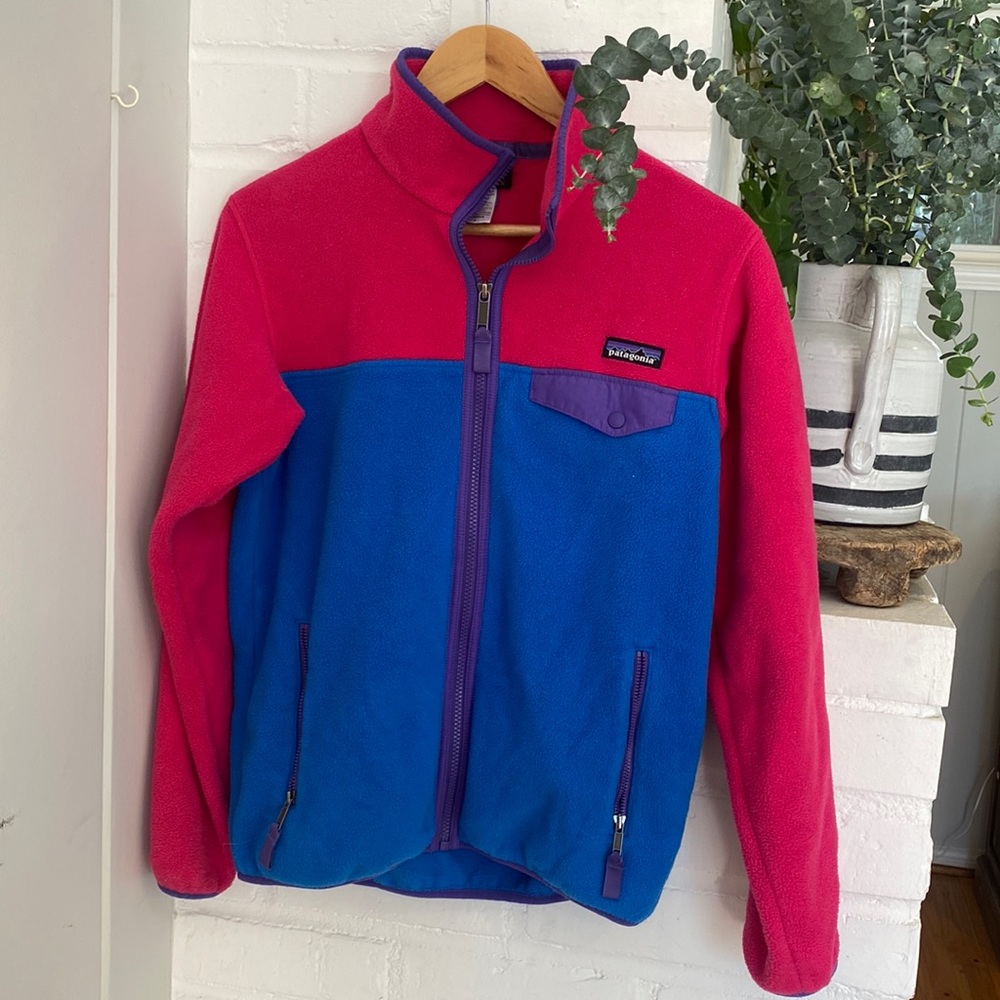 Vintage 90's Patagonia Synchilla Color Block Full Zip Womens Sz Small